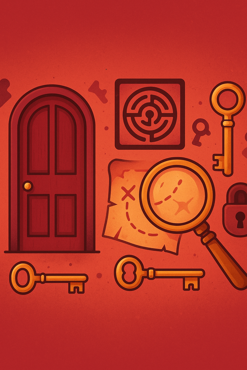Illustration of an escape room door